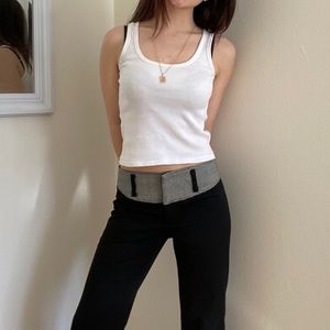 Vintage y2k Houndstooth Black Flare Pants